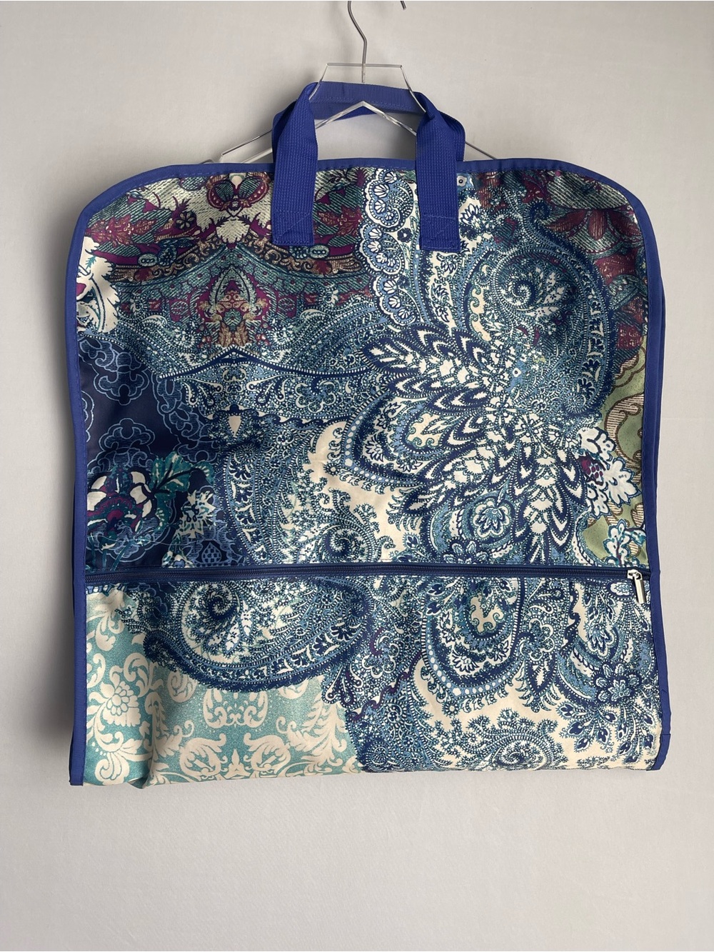 Chico Blue Paisley Floral Garment Bag NWT